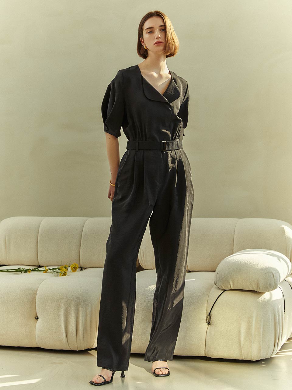 Half Sleeve Day-to Night Belted Jumpsuits KW2MO6160_10